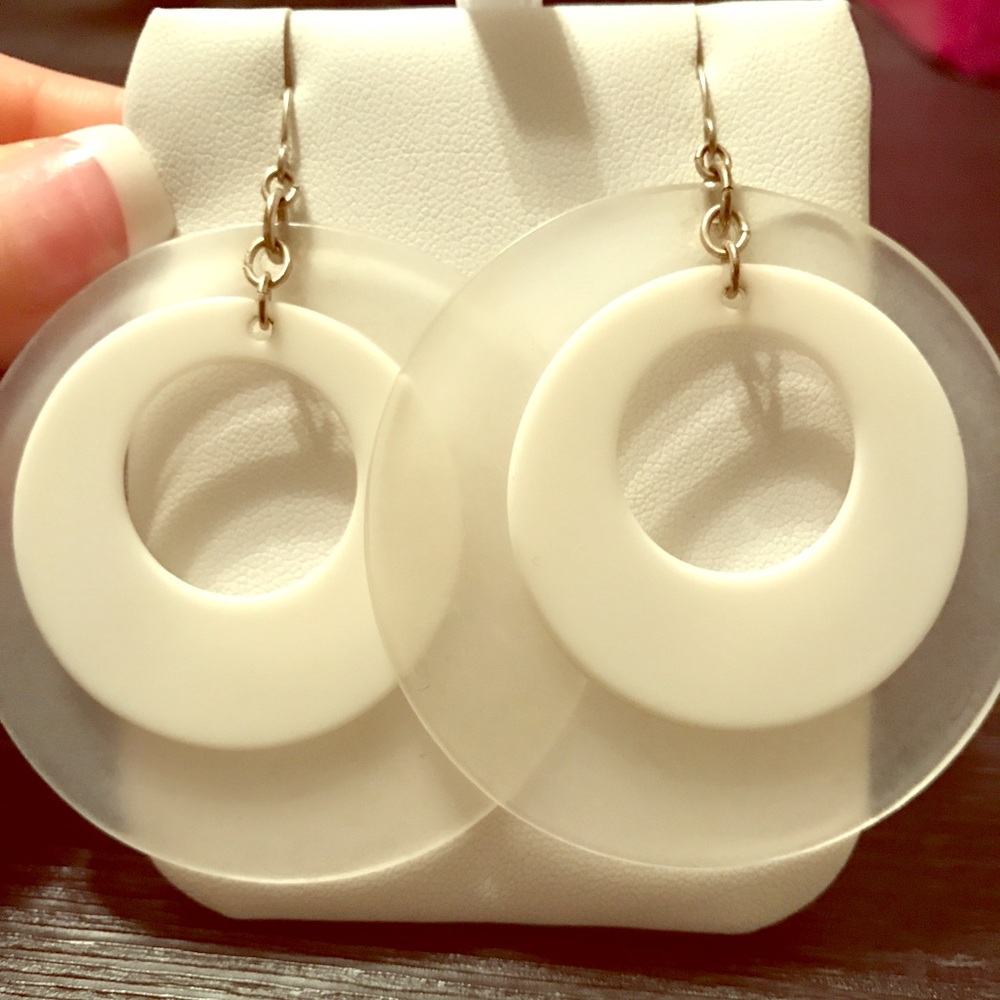 Vintage white 80’s earrings